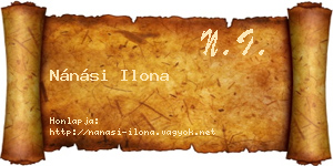 Nánási Ilona névjegykártya